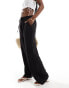 Фото #2 товара Vila linen touch tie waist wide leg trousers in black