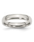 Stainless Steel Polished 4mm Half Round Band Ring