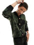 Фото #1 товара Denim Project knitted camo cardigan in green