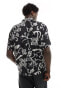 AllSaints Webs shirt in black print Tiefschwarz, S - фото #3