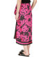 Фото #8 товара Women's Lush Palm-Print Faux-Wrap Midi Skirt