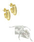 ფოტო #3 პროდუქტის 14K Gold-Plated Multi-Band Crystal Huggie Earrings