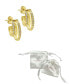 14K Gold-Plated Multi-Band Crystal Huggie Earrings