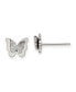ფოტო #1 პროდუქტის Stainless Steel Polished Glitter Butterfly Earrings