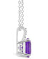 ფოტო #3 პროდუქტის Women's Amethyst (1-3/4 ct.t.w.) and Diamond Accent Pendant Necklace in Sterling Silver