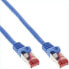 Фото #1 товара InLine Patch Cable S/FTP PiMF Cat.6 250MHz PVC CCA blue 0.3m