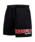 ფოტო #3 პროდუქტის Men's Black Peanuts Snoopy Loves Flowers Fleece Shorts