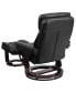 Multi-Position Recliner Chair & Curved Ottoman With Swivel Wood Base