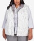 Plus Size Point of View Reversible Collared Faux Fur Vest