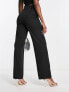 Kaiia high waisted seam detail wide leg trousers in black