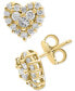 ფოტო #1 პროდუქტის EFFY® Diamond Heart Stud Earrings (1/2 ct. t.w.) in 14k White Gold (Also available in Yellow Gold)