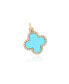 Turquoise Diamond Clover Charm