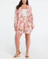 ფოტო #3 პროდუქტის Plus Size Linen Blend High Rise Belted Short