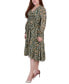 Фото #2 товара Платье NY Collection Plus Size с длинным рукавом и узором "Горох"