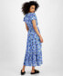Фото #2 товара Petite Print Short-Sleeve Maxi Dress
