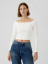 Фото #1 товара Modern Cropped Off-Shoulder T-Shirt