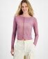 Фото #1 товара Juniors' Boat-Neck Long-Sleeve Mesh Top