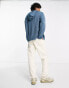 ASOS DESIGN oversized knitted jumper with hoodie in blue