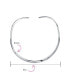 Basic Simple Thin Flat Choker Slider Open Collar Contoured Statement Necklace For Women .925 Silver Sterling 4MM