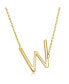 ფოტო #1 პროდუქტის Sterling Silver 14k Gold Plated Sideways Initial Necklace