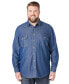 ფოტო #1 პროდუქტის Big & Tall by KingSize Long Sleeve Denim And Twill Shirt