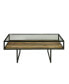Фото #1 товара Iron Coffee Table with Glass Top and Wooden Shelf