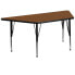 Фото #1 товара 29.5''W X 57.25''L Trapezoid Oak Hp Laminate Activity Table - Height Adjustable Short Legs