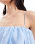 & Other Stories bandeau volume layered maxi dress in light blue Синий, S - EU 36-38 - фото #4