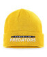 Фото #3 товара Men's Gold Nashville Predators Authentic Pro Rink Cuffed Knit Hat