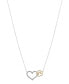Two-Tone Crystal Heart and Paw Pendant Necklace