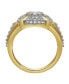 Фото #3 товара Colosseum Natural Certified Diamond 1.83 cttw Round Cut 14k Yellow Gold Statement Ring for Men