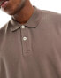 Jack & Jones Premium oversized polo in brown