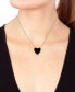 Фото #2 товара EFFY® Onyx & Diamond (1/10 ct. t.w.) Heart Reversible 18" Pendant Necklace in 14k Gold