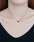 ფოტო #2 პროდუქტის Red Cubic Zirconia Framed 16" Pendant Necklace, Created for Macy's