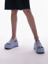 Фото #1 товара Topshop Gray flatform mule sandal in pale blue