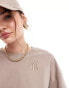 New Era NY embroidered logo sweatshirt in beige