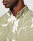 Men's Short Sleeve Tropical Print Button-Down Shirt