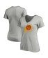 ფოტო #1 პროდუქტის Women's Gray Phoenix Suns Primary Logo Team V-Neck T-shirt