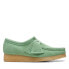 Clarks Wallabee 26169919 Womens Green Leather Oxfords & Lace Ups Casual Shoes