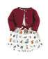 Toddler Girls Organic Cotton Dress and Cardigan, Woodland Alphabet