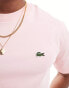 Lacoste midweight boxy fit t-shirt in light pink