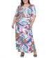 Фото #3 товара Plus Size Elbow Sleeve Casual A Line Maxi Dress