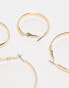 ALDO 6 pack of chunky hoop earrings in gold