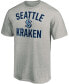 ფოტო #2 პროდუქტის Men's Heather Gray Seattle Kraken Victory Arch T-shirt