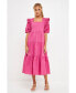 Фото #2 товара Women's Square Neck Ruffle Smocked Detail Midi Dress