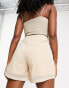 Puma organza mesh high waisted shorts in beige - exclusive to ASOS