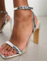 Фото #4 товара Glamorous Wide Fit strappy heel sandals in silver