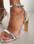 Фото #2 товара Glamorous Wide Fit strappy heel sandals in silver