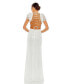 ფოტო #6 პროდუქტის Women's Sequined Ruffled Cut Out Lace Up Gown