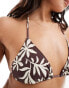 & Other Stories floral print triangle bikini top in brown Коричневый, 36 - фото #2